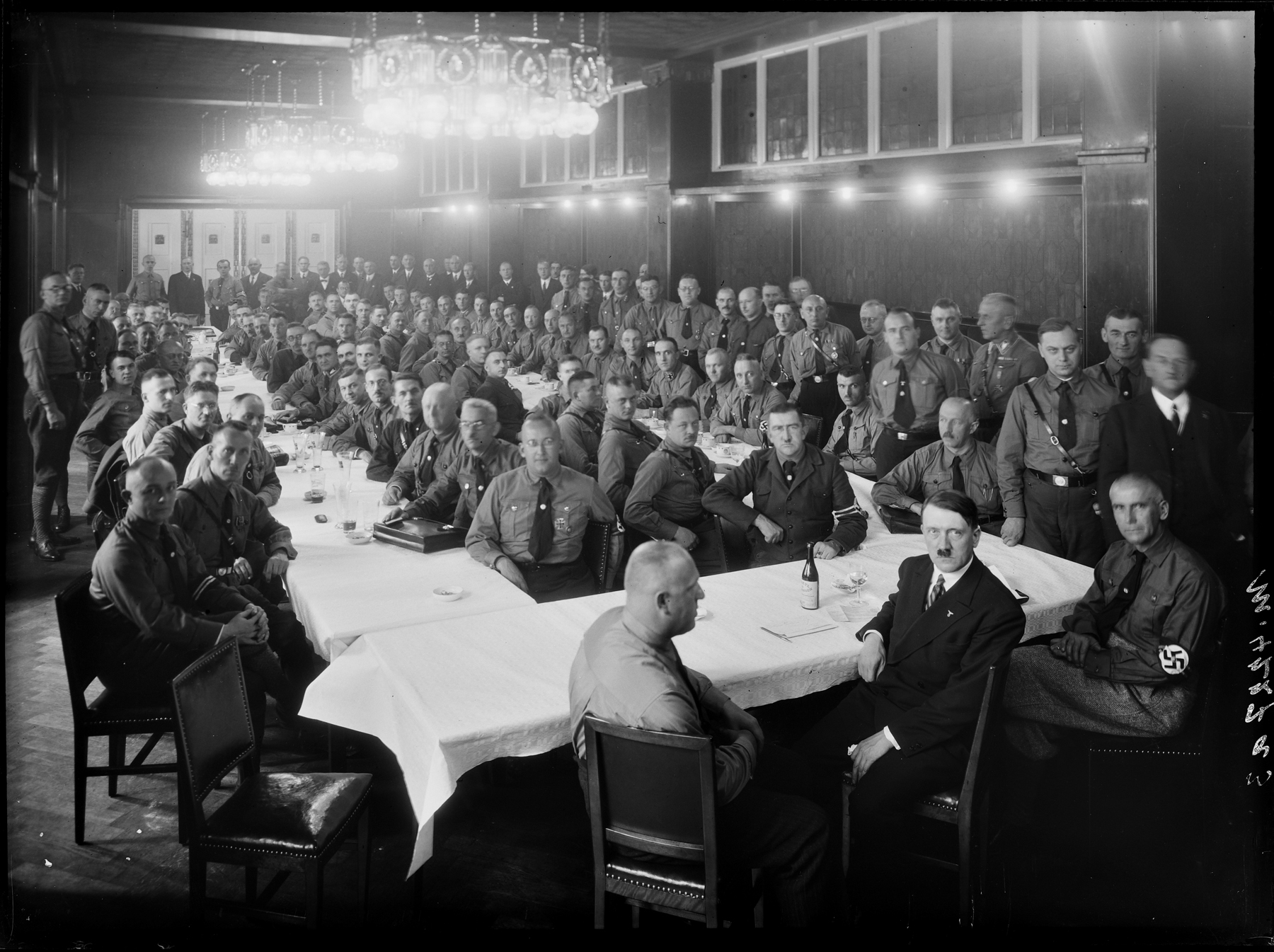 Adolf Hitler with 107 Reichstag Delegates (Heinrich Hoffmann photo)